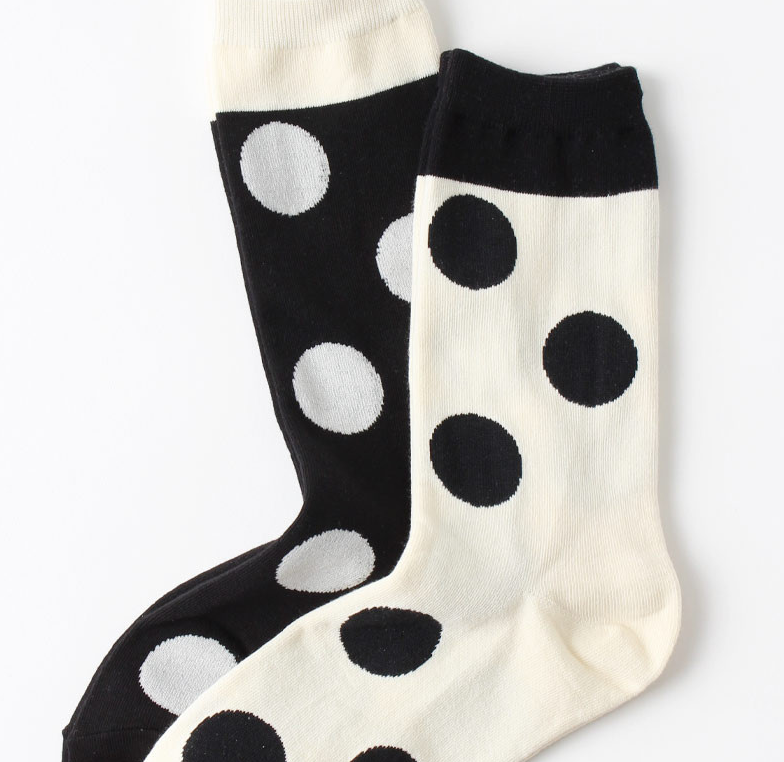 Comfortarians – Women’s White and Black Polka Dot Socks