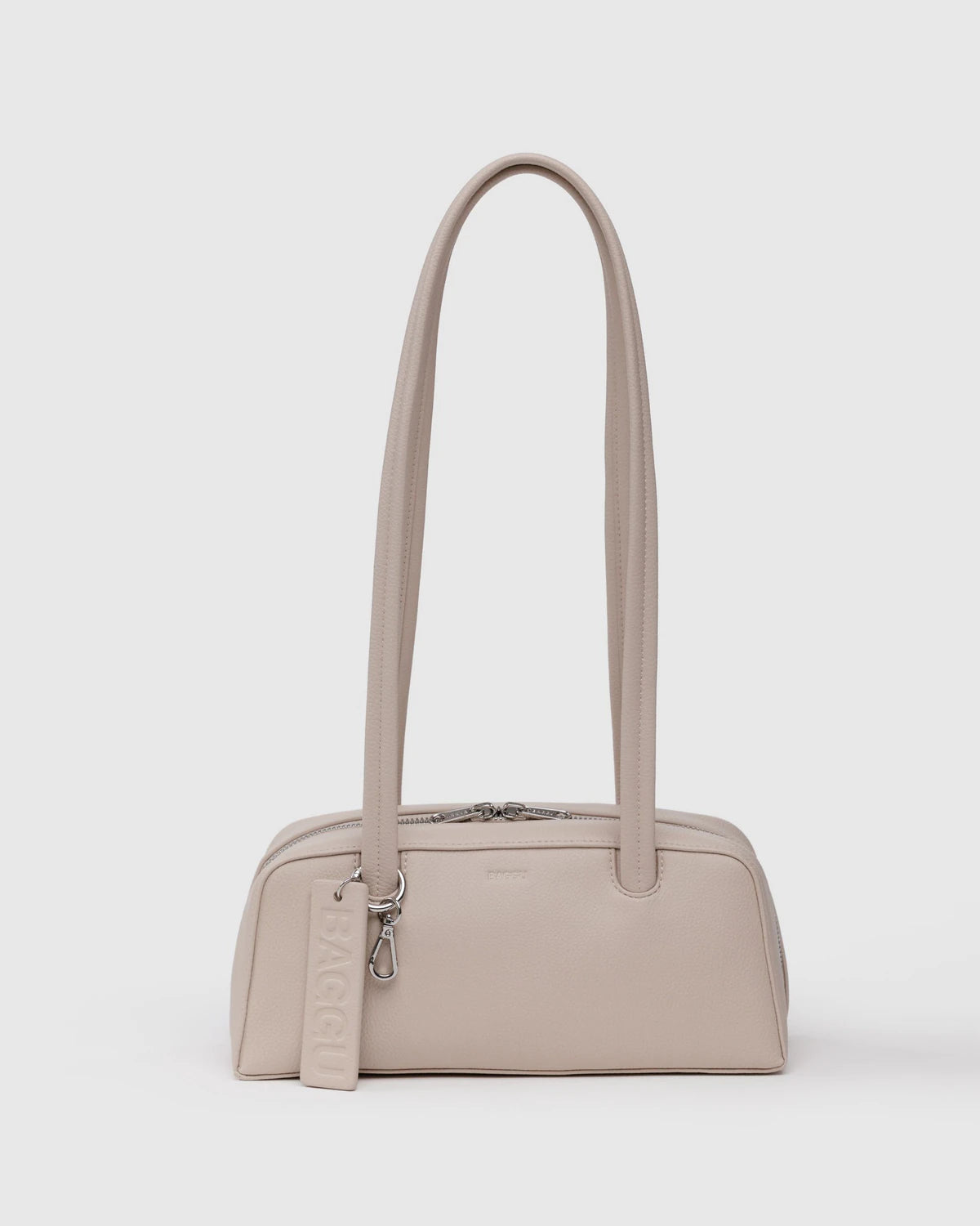 Baggu Small Recycled Leather Bowling Bag – Stone