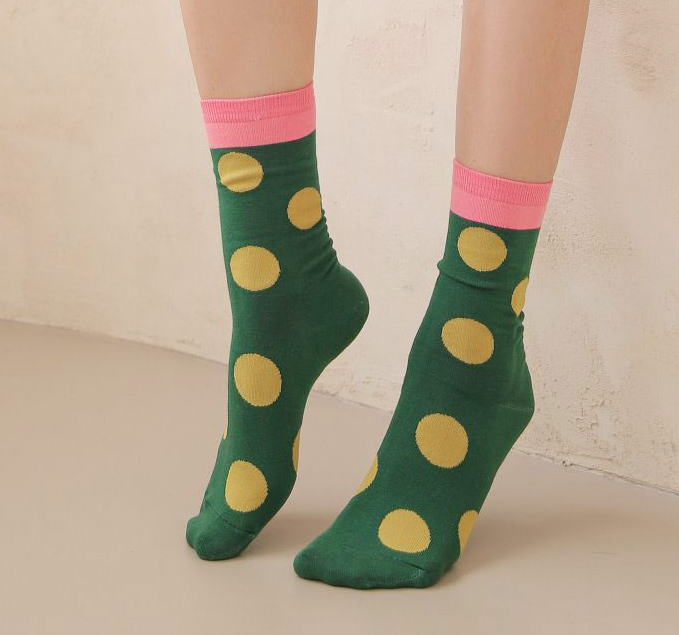 Comfortarians – Women’s Green Polka Dot Socks