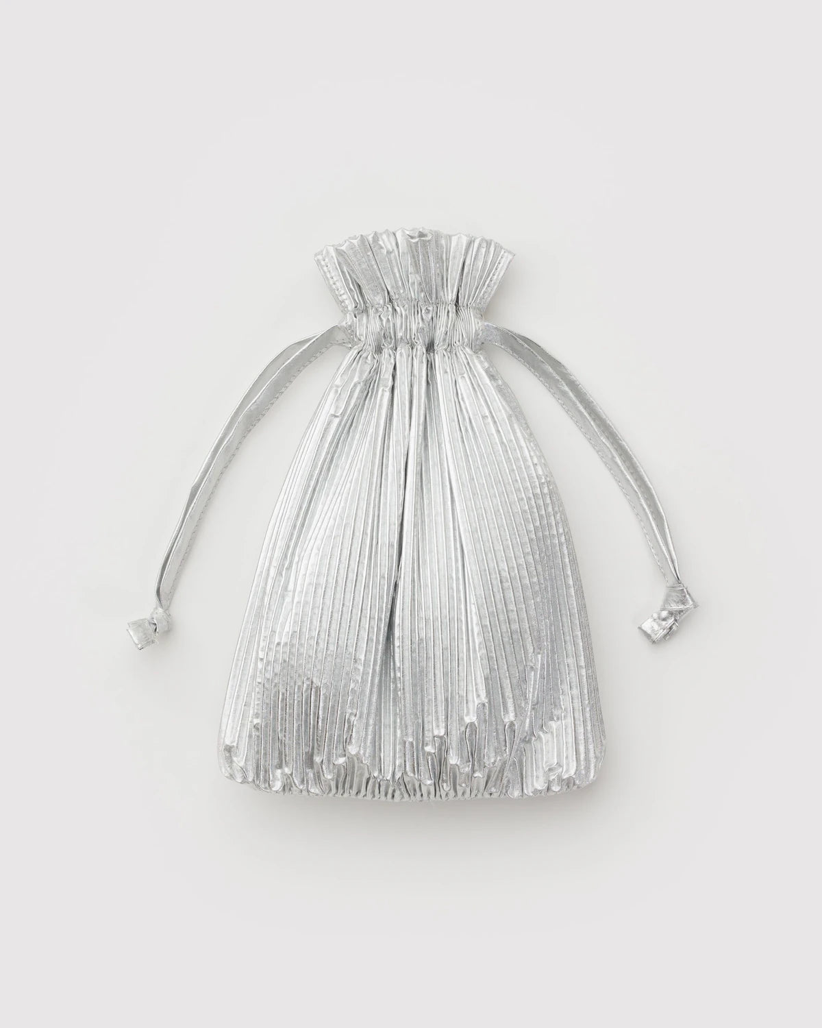 Baggu Pleated Bag — Chrome Metallic