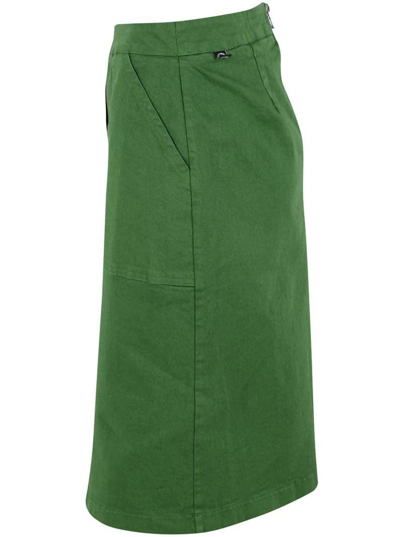 Danefae København Stretch Canvas Skirt – Moss Green