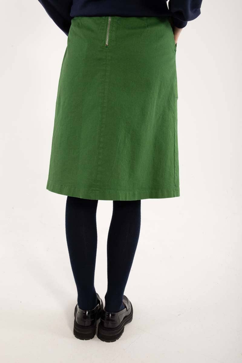 Danefae København Stretch Canvas Skirt – Moss Green