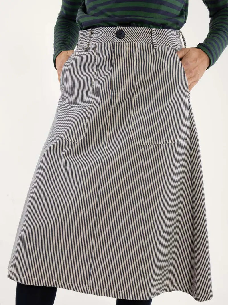 Danefæ København DaneSweetie Stretch Canvas Skirt – Dark Navy / Chalk