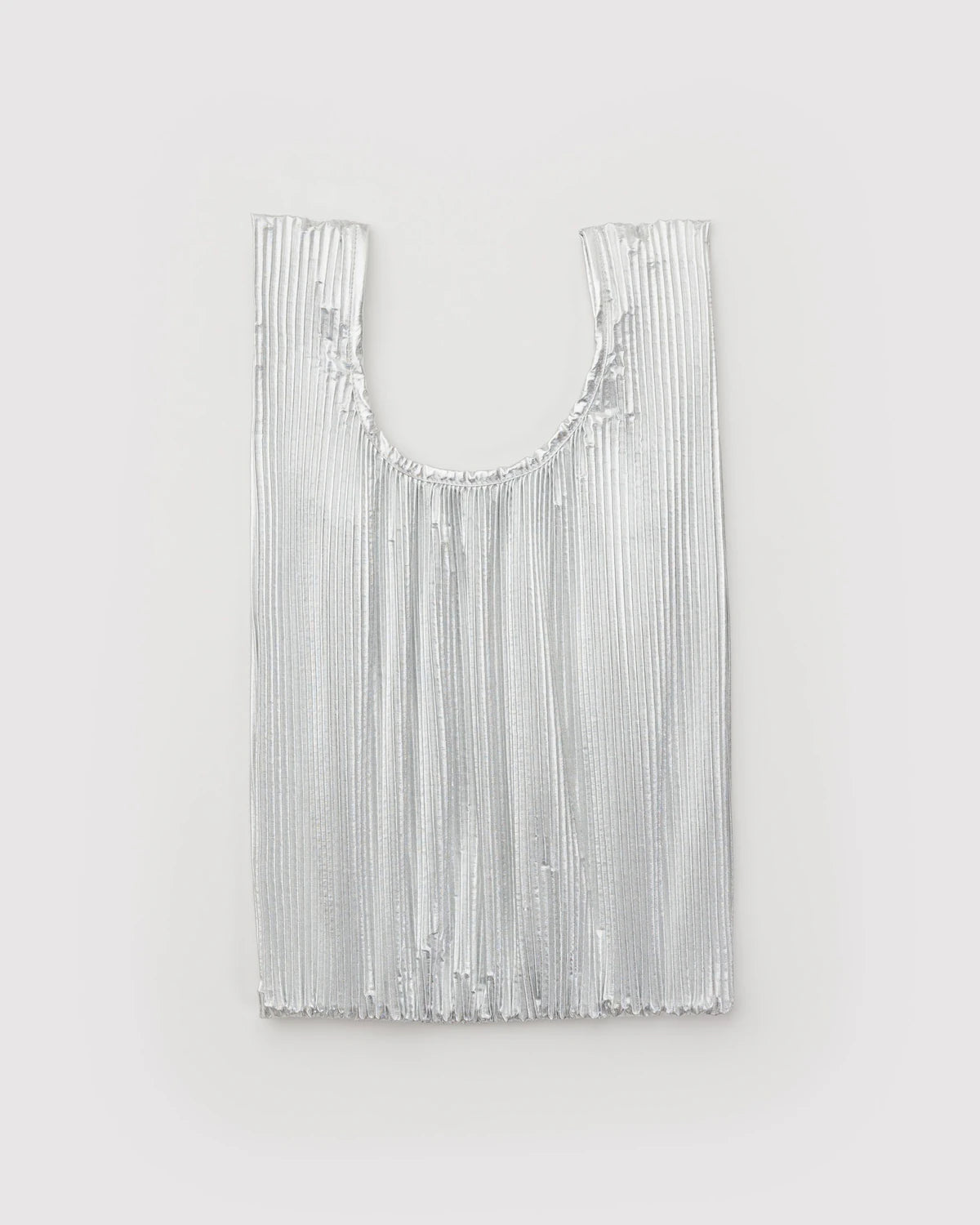 Baggu Pleated Bag — Chrome Metallic