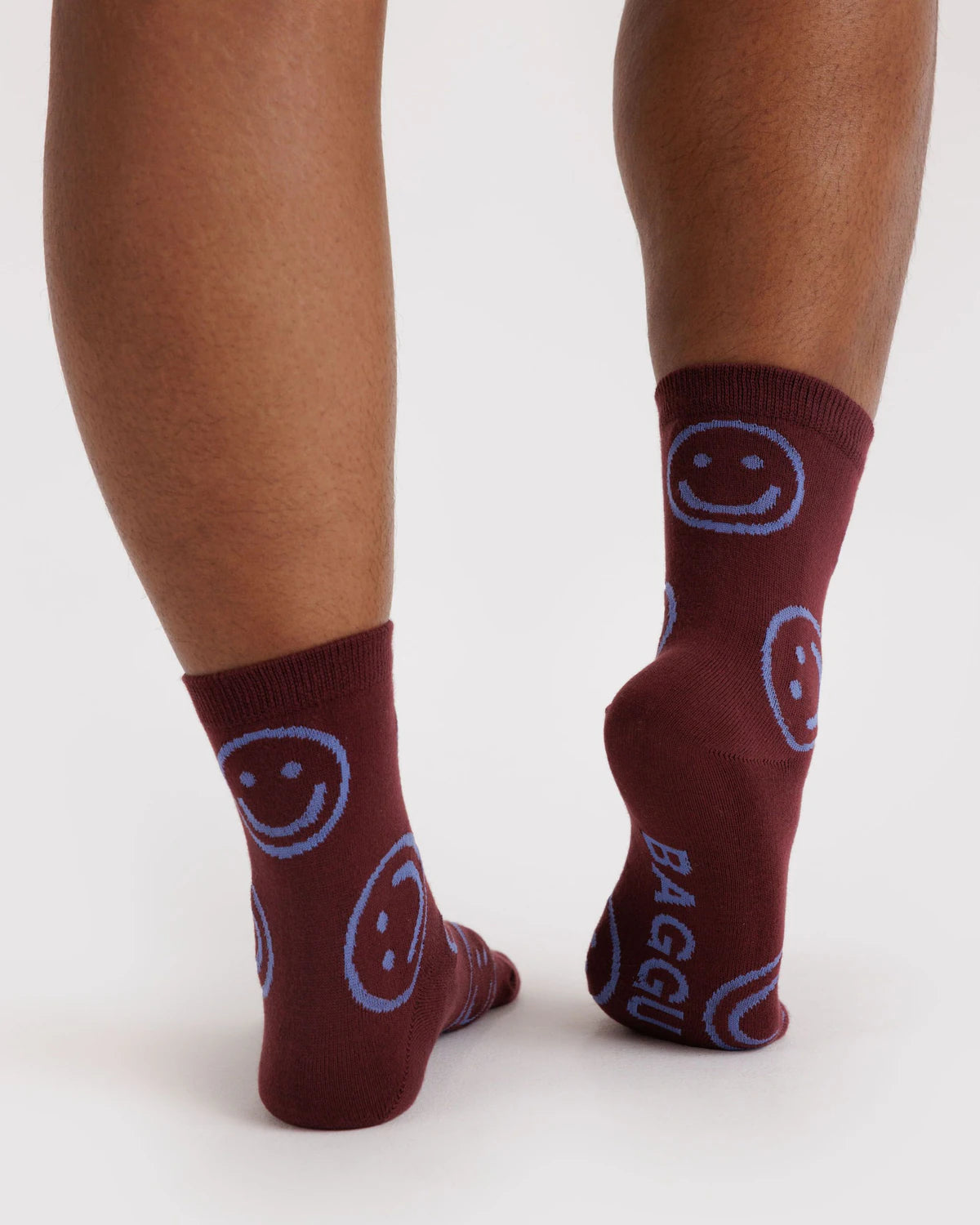 Baggu Crew Sock – Mahogany Happy