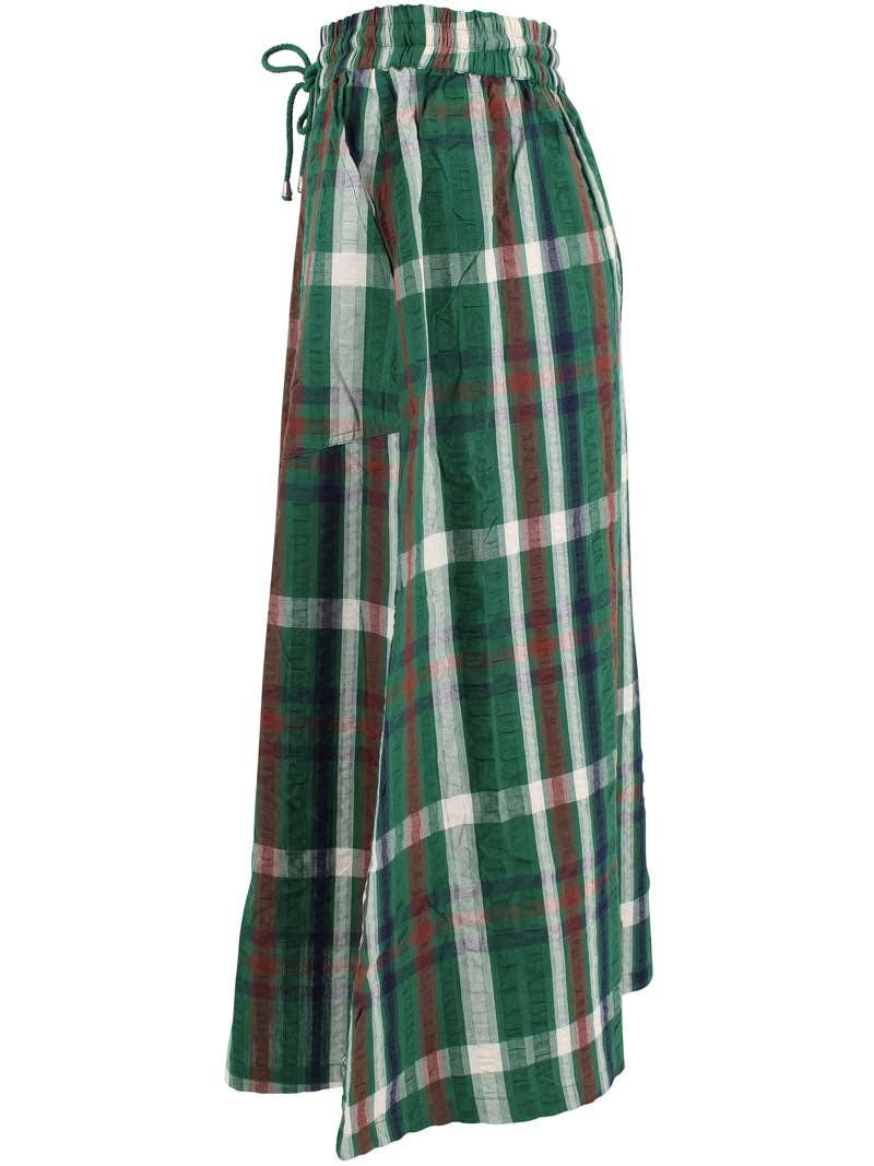 Danefæ København Danevisit Seersucker Skirt – Dark Pine Check
