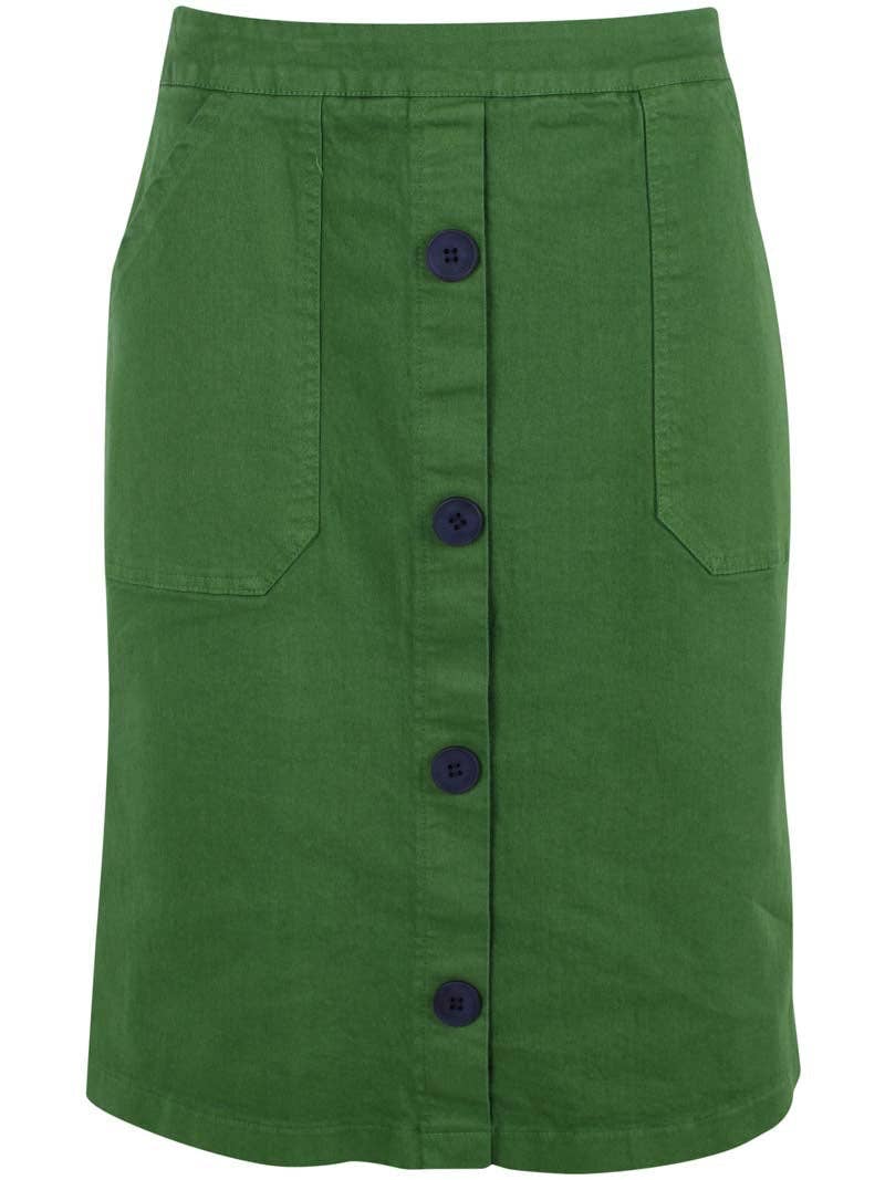 Danefae København Stretch Canvas Skirt – Moss Green