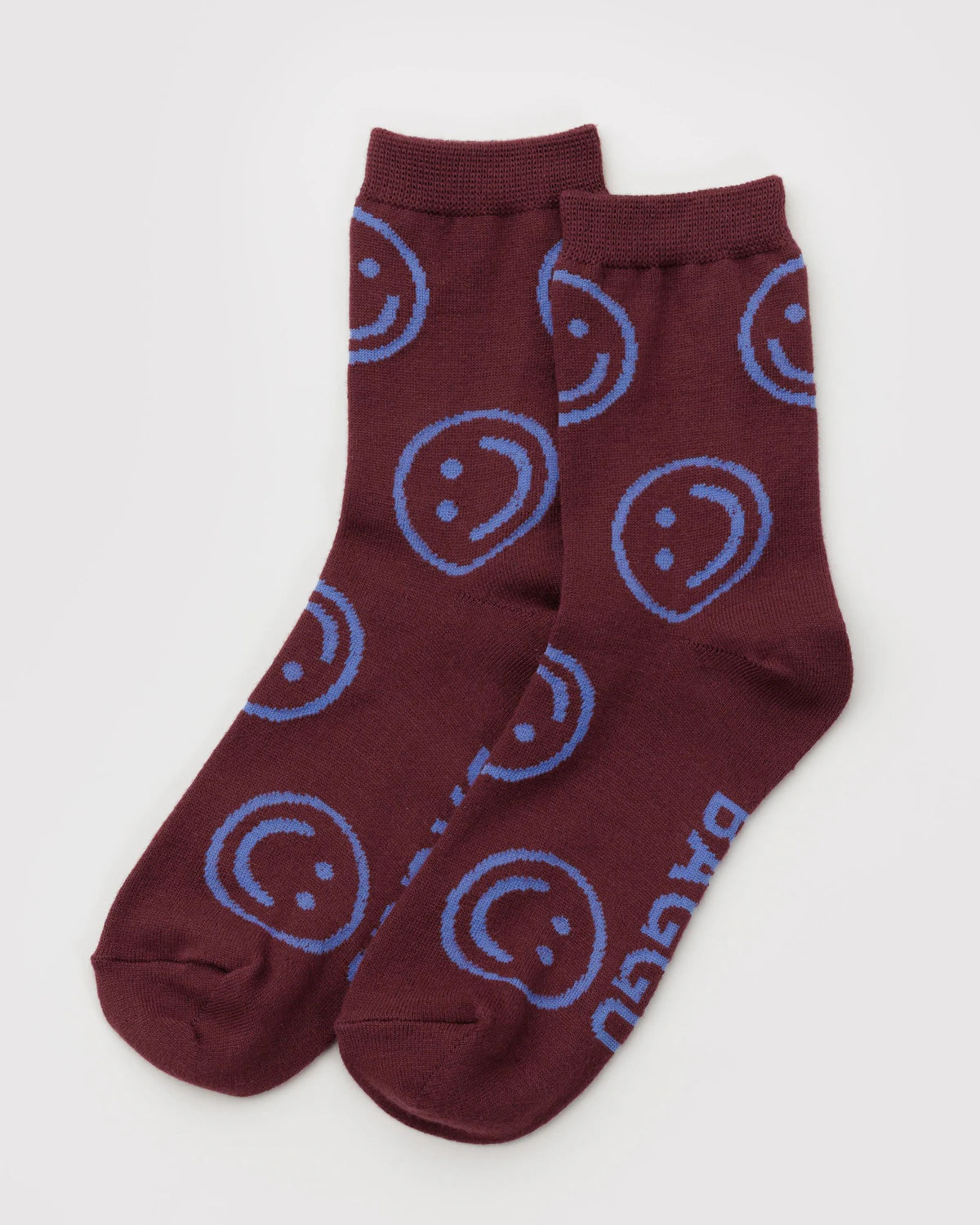 Baggu Crew Sock – Mahogany Happy