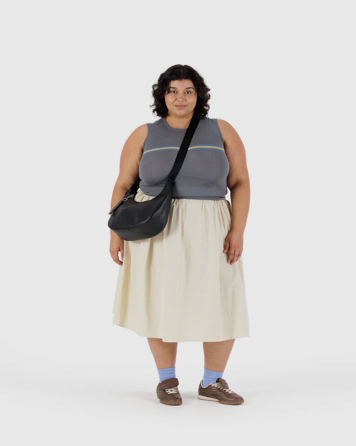 Baggu Medium Recycled Leather Crescent Bag - Black