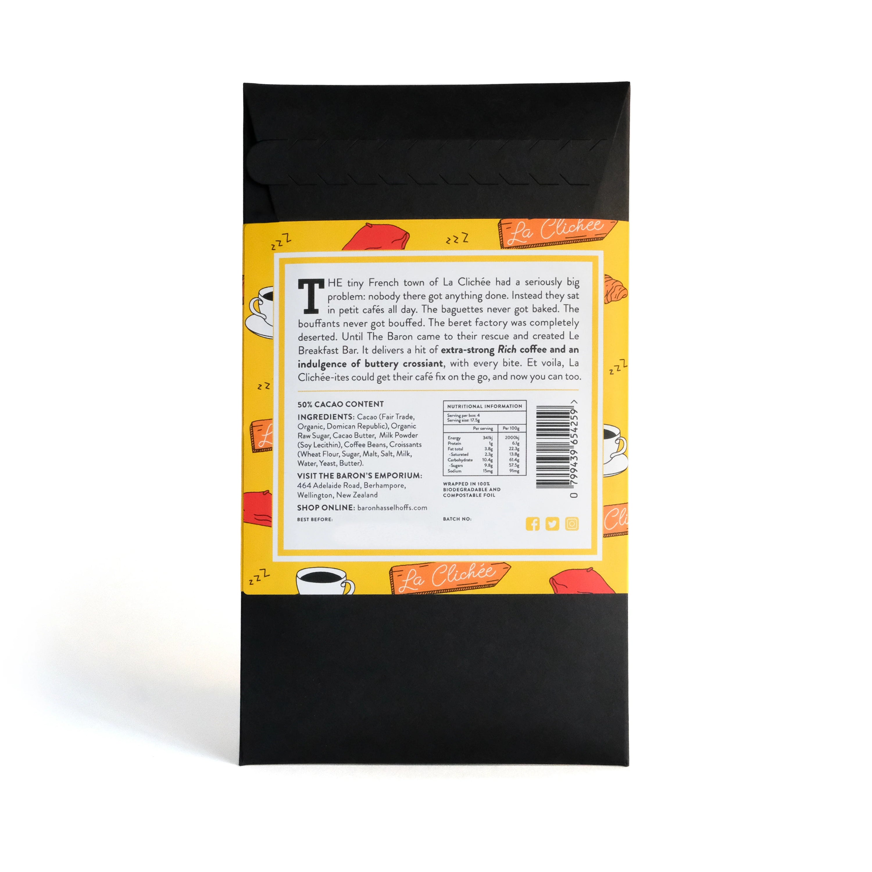 Baron Hasselhoff's “Le Breakfast Bar” Coffee & Croissant Dark Milk Chocolate