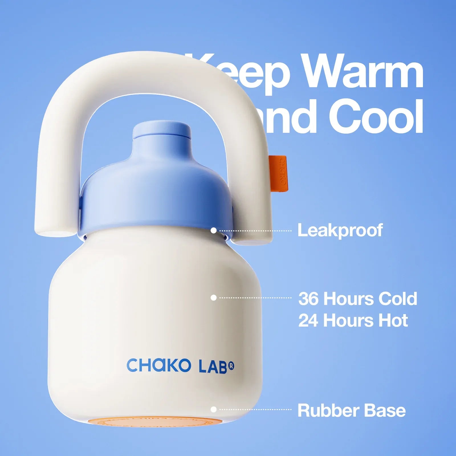 Chako Lab Lin Lin Stainless Steel Flask – White