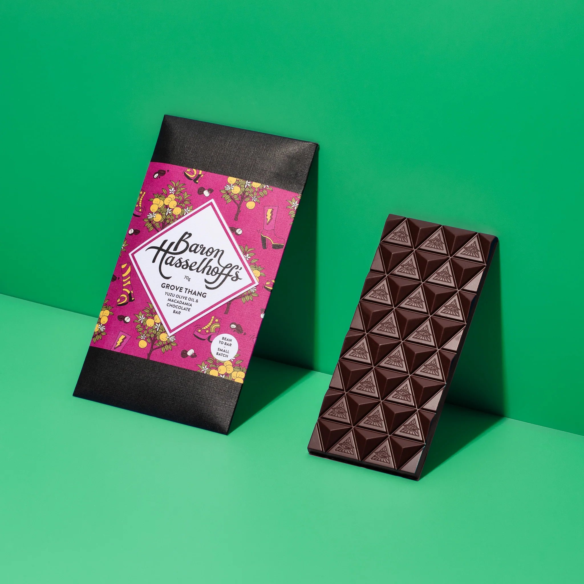 Baron Hasselhoff's “Grove Thang" Yuzu & Macadamia Vegan Chocolate Bar