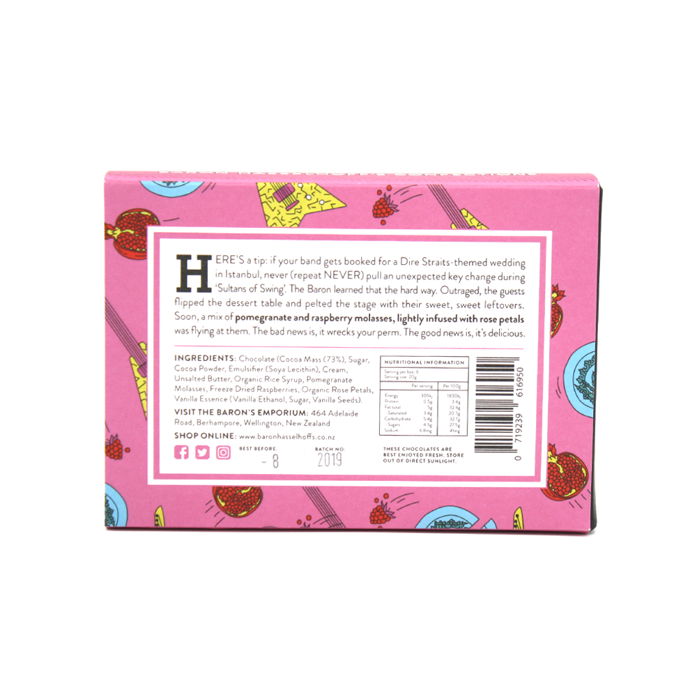 Baron Hasselhoff’s “Swinging Sultan” Rose, Raspberry & Pomegranate Truffles