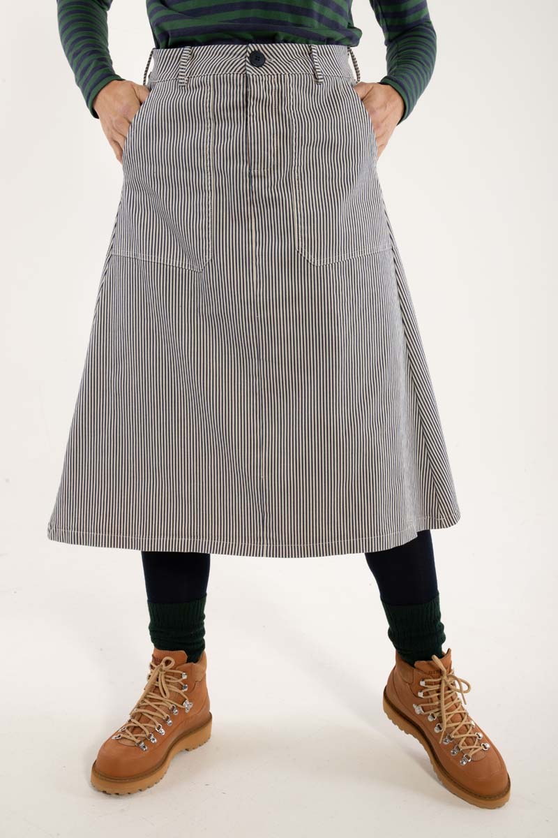 Danefæ København DaneSweetie Stretch Canvas Skirt – Dark Navy / Chalk