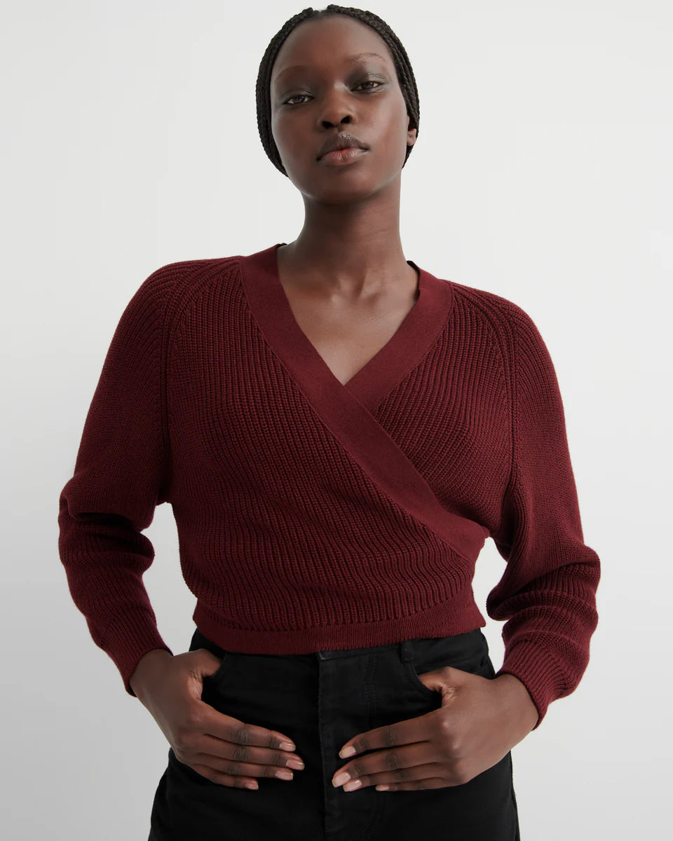 Kowtow Composure Cardigan – Maroon
