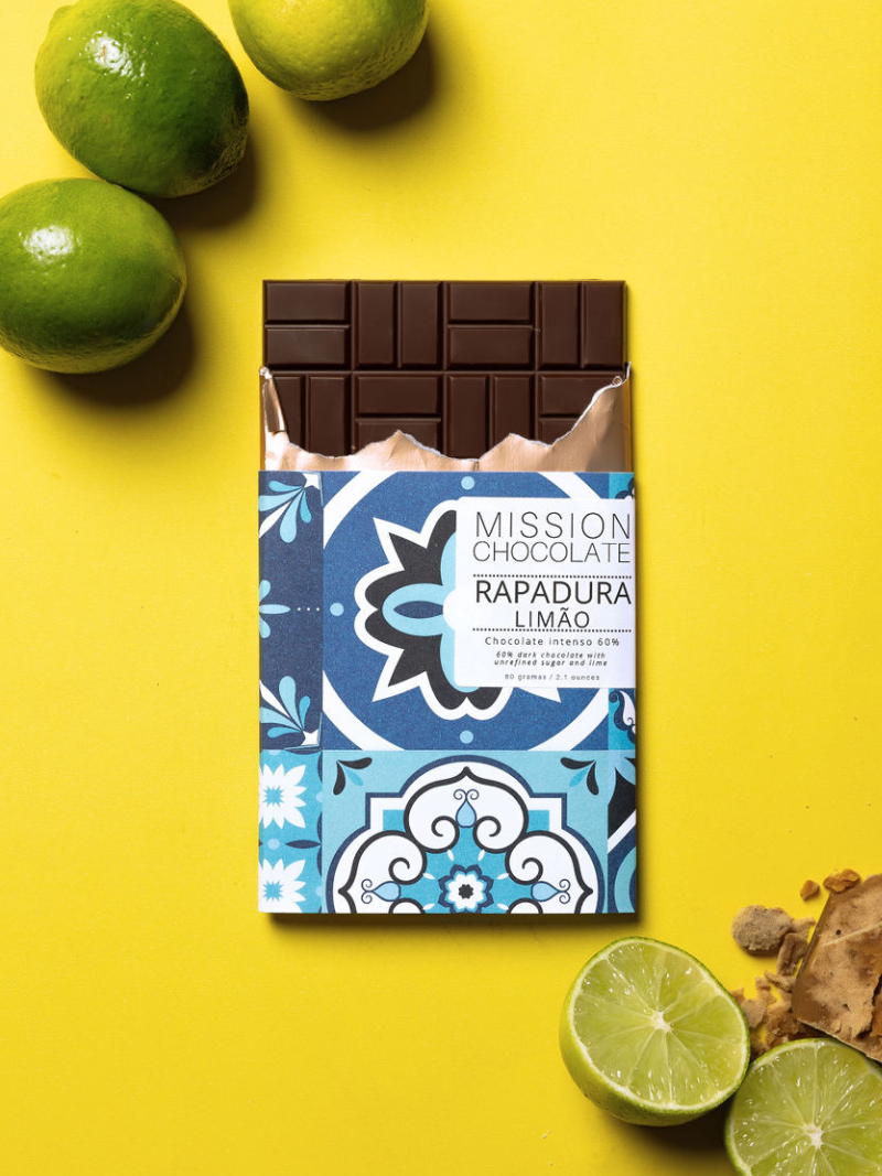 Mission Chocolate – 65% Dark Chocolate with Organic Brown Sugar and Lime