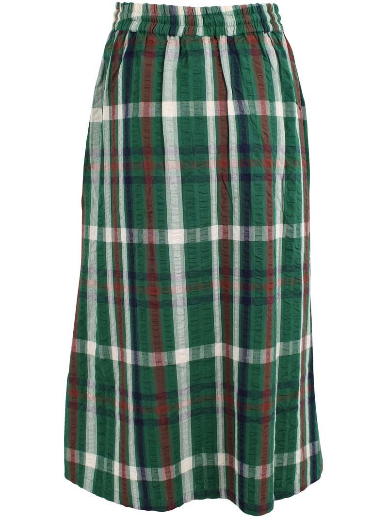 Danefæ København Danevisit Seersucker Skirt – Dark Pine Check