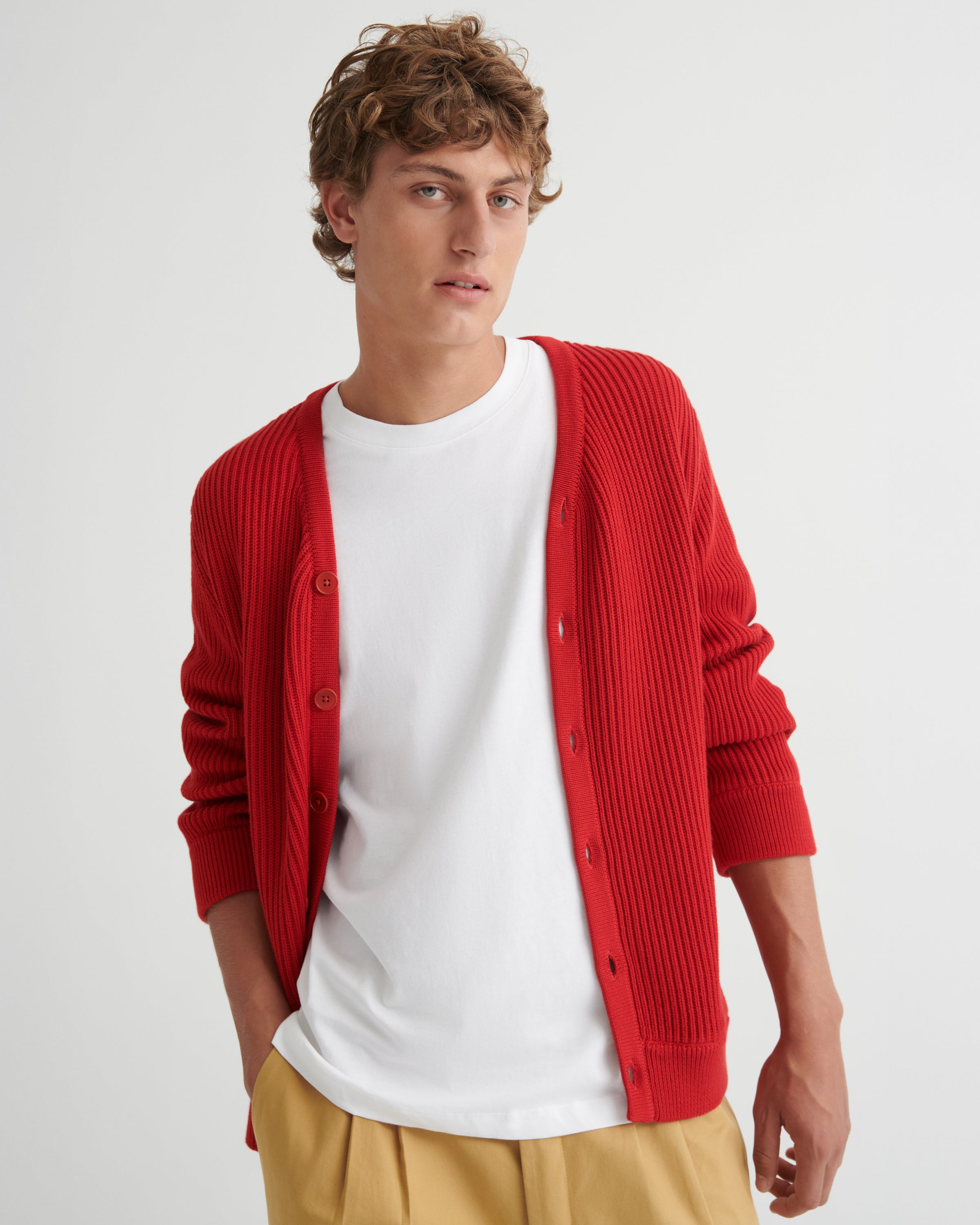 Kowtow Fisher Cardigan – Primary Red