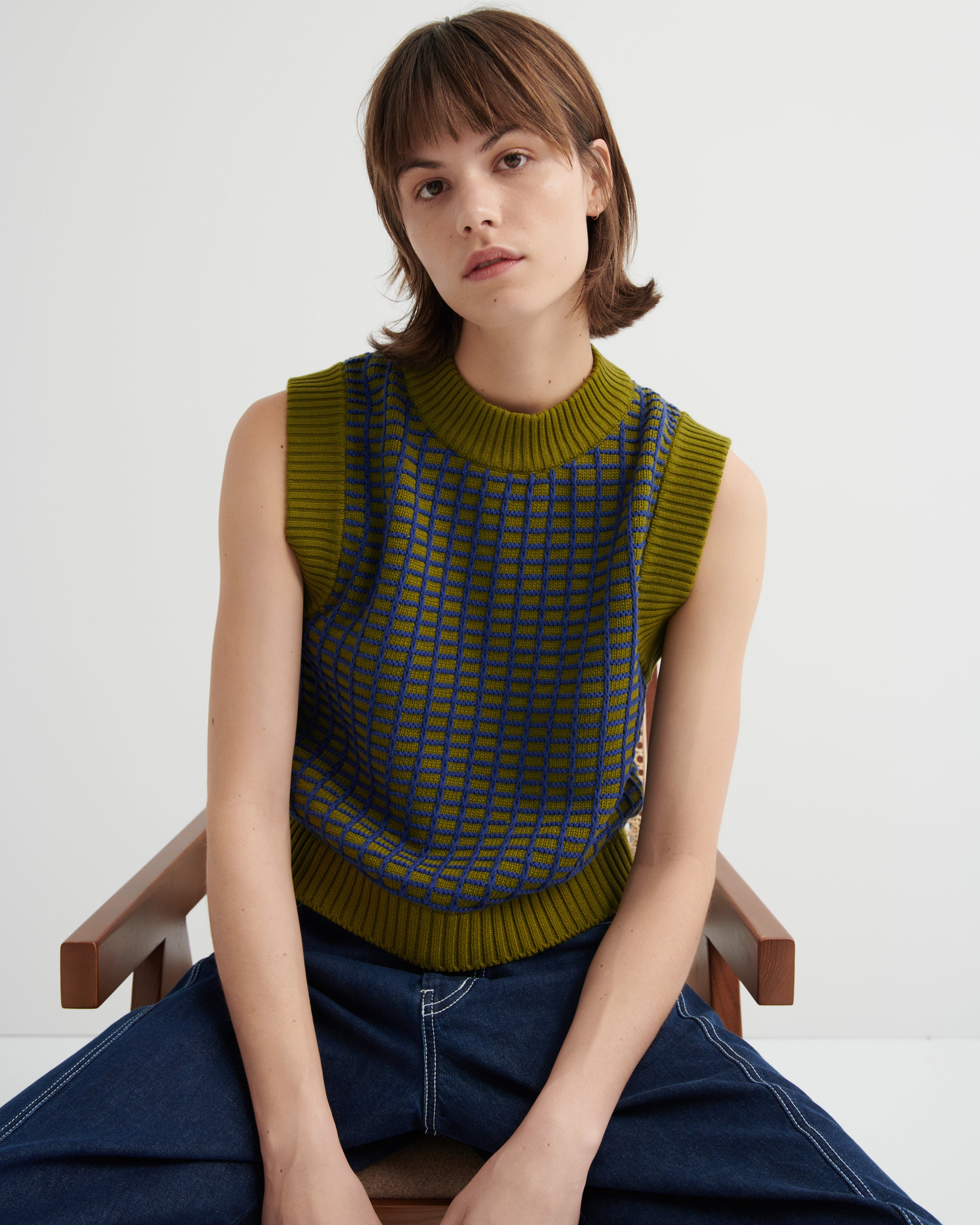Kowtow Grid Vest – Field