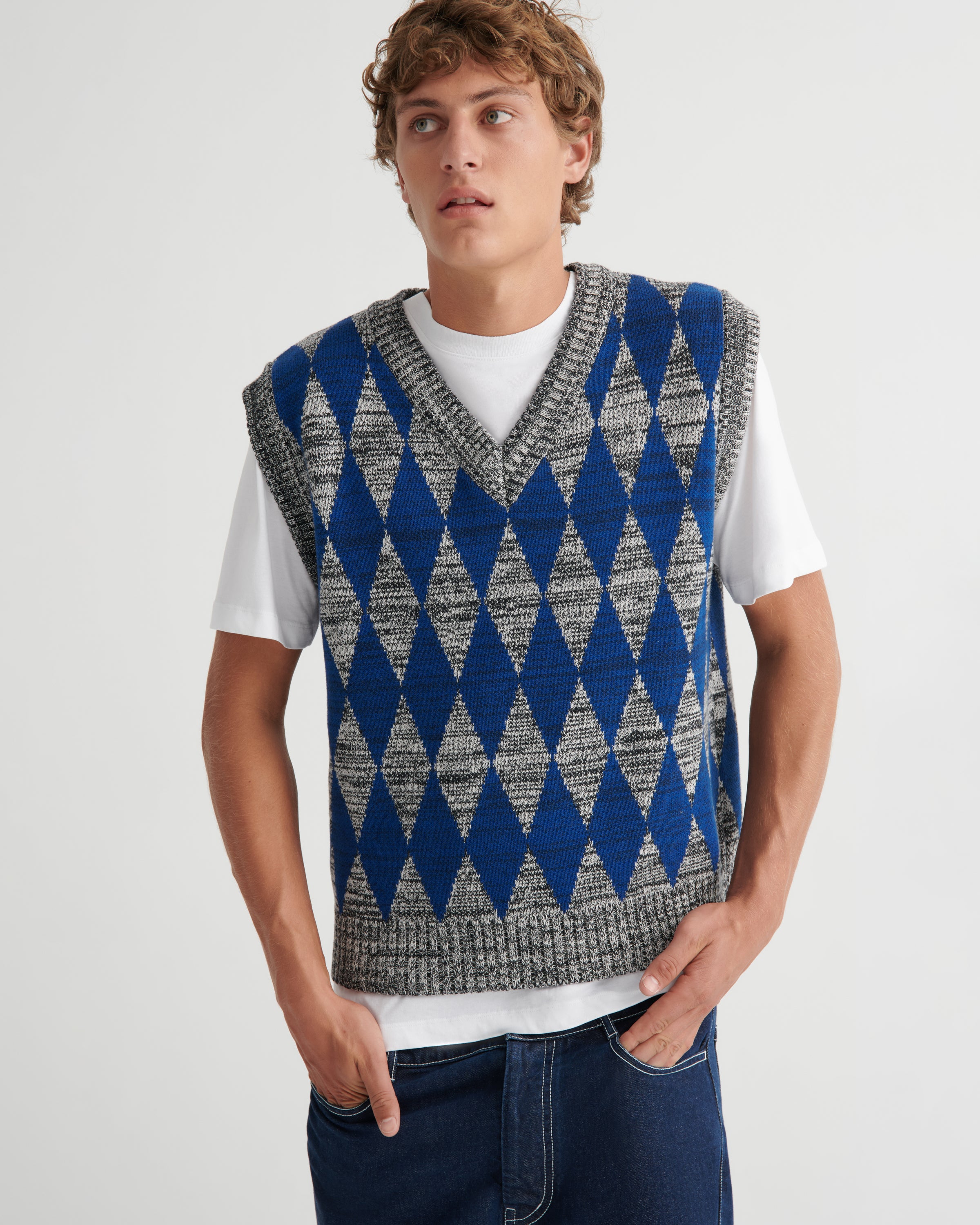 Kowtow Jarman Vest – Diamond Jacquard