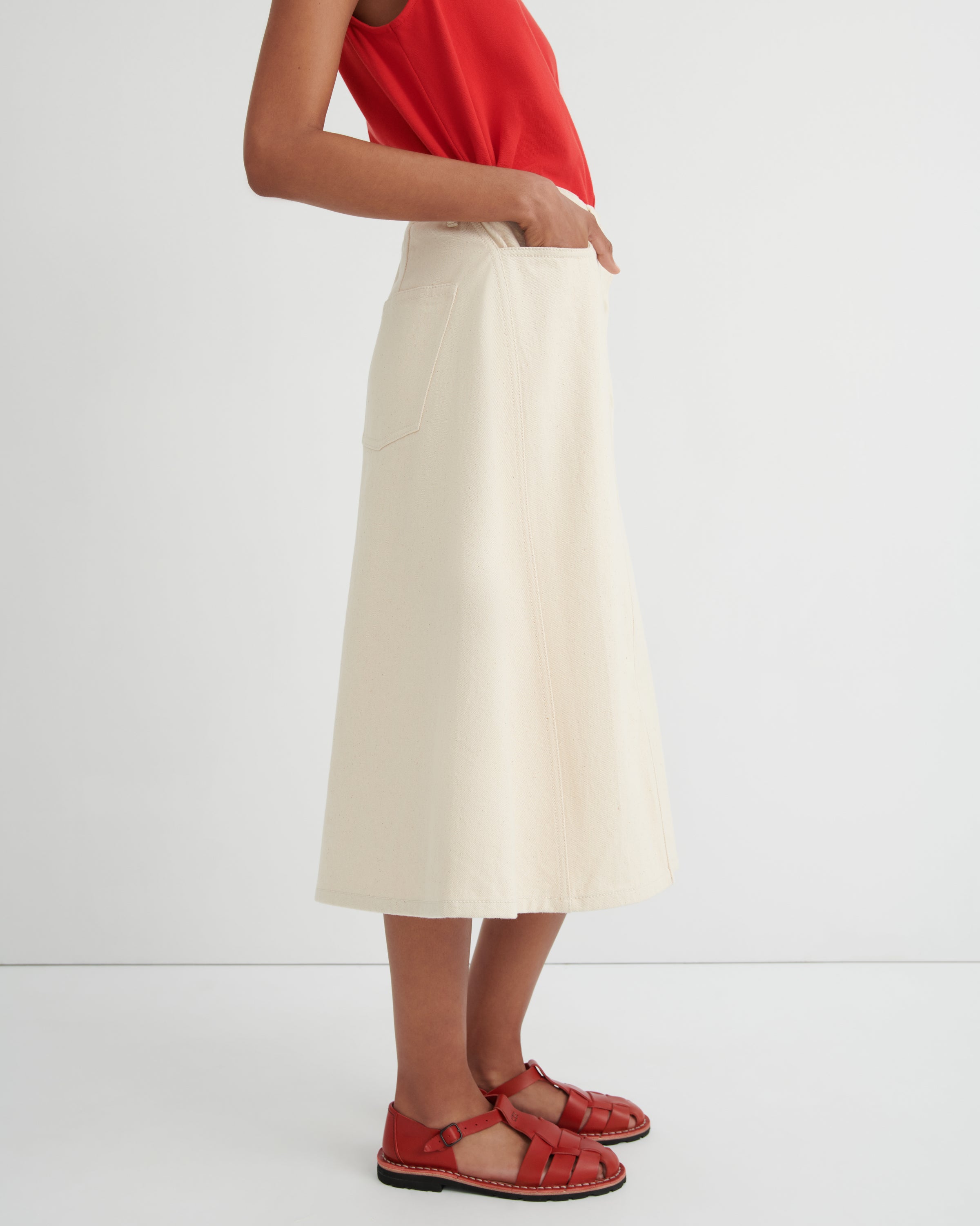 Kowtow Jubilee Skirt – Ecru Denim