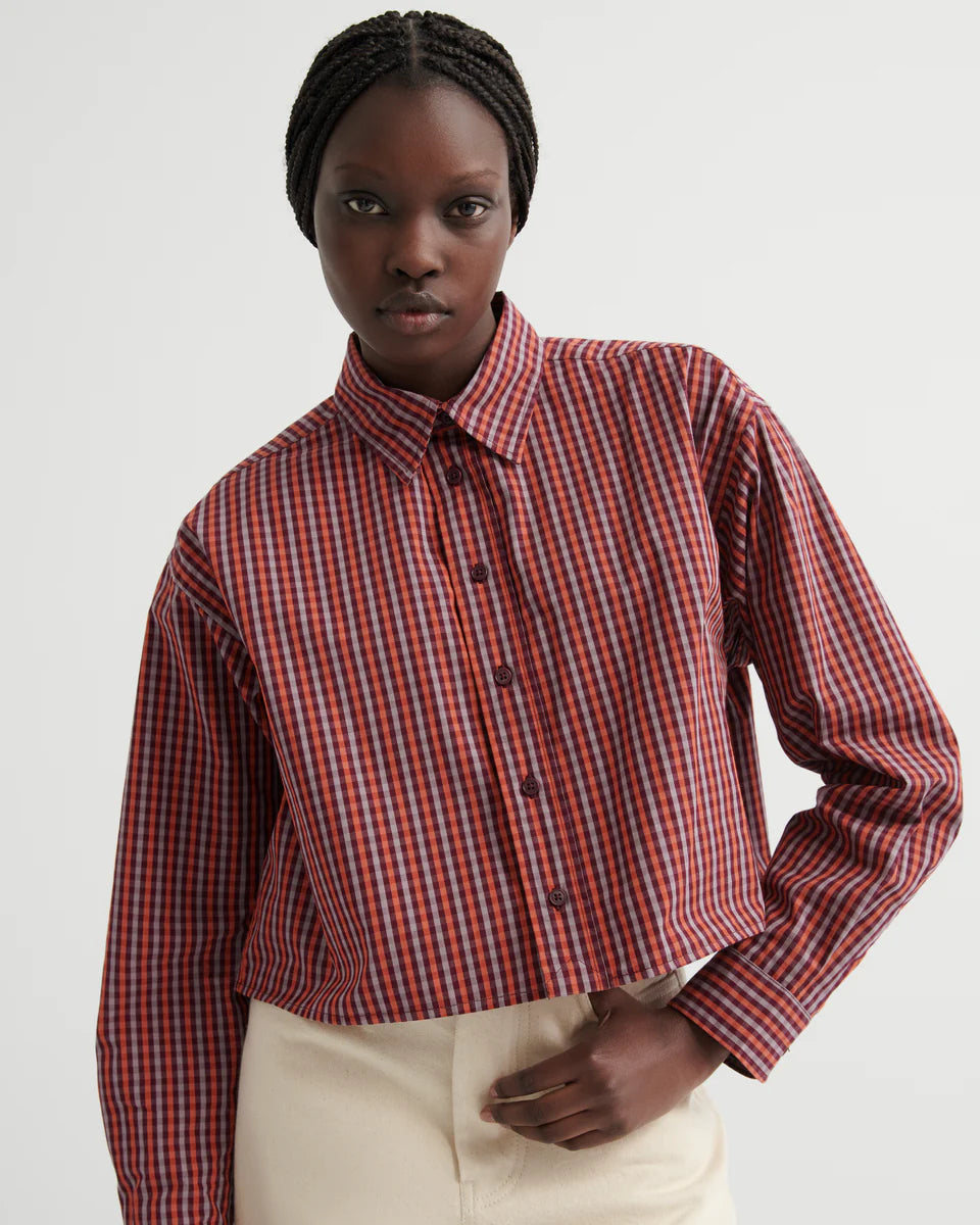 Kowtow Lauren Shirt – Maroon Check