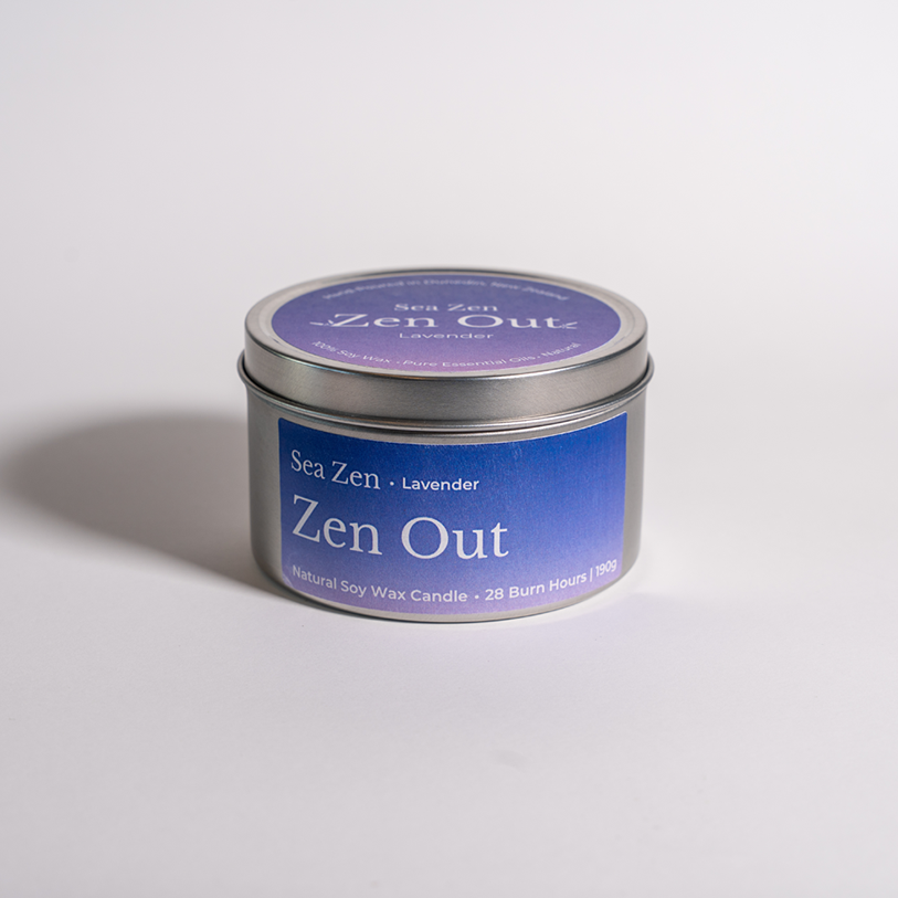Sea Zen Lavender scented soy candle