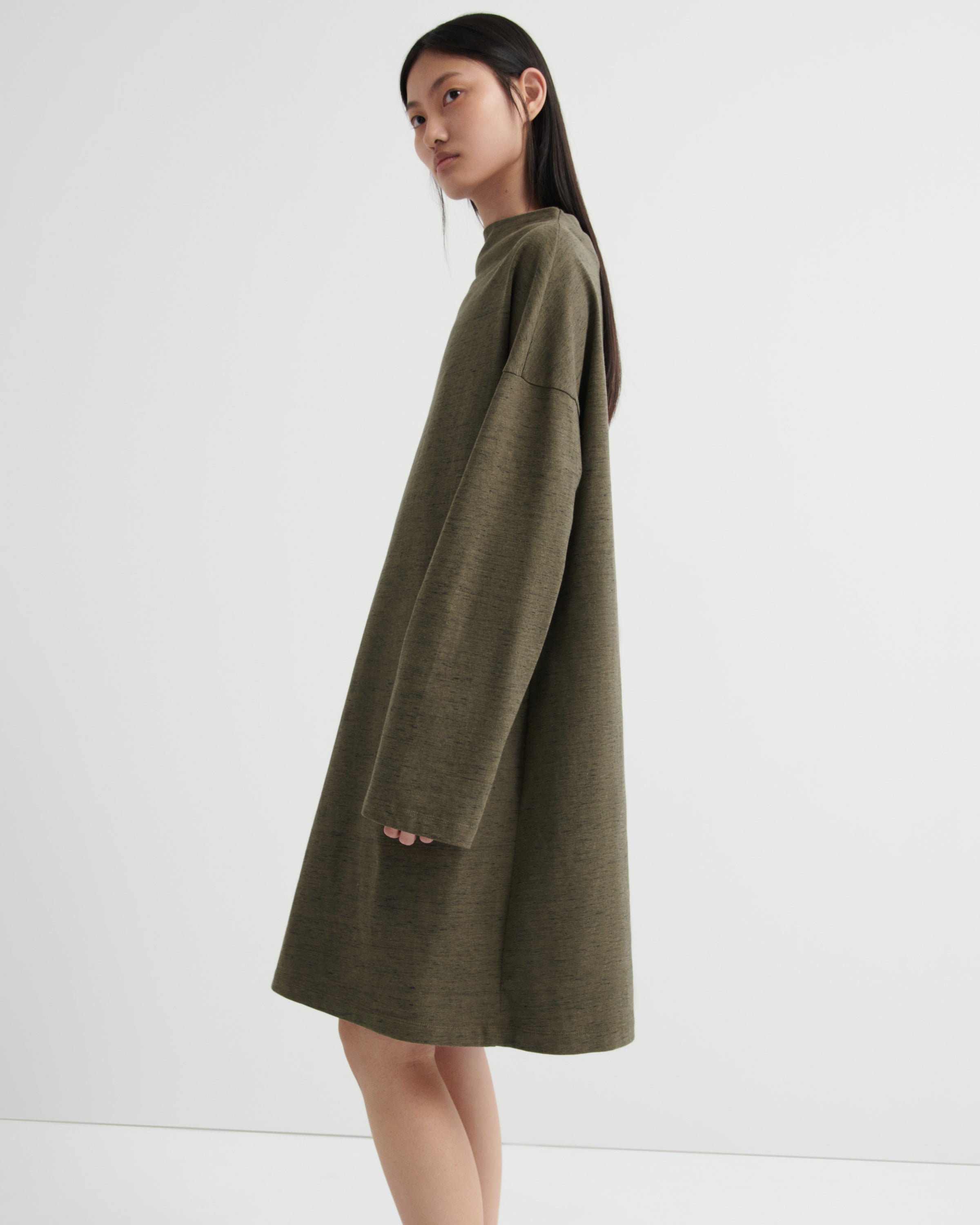 Kowtow Measure Dress – Bark Melange