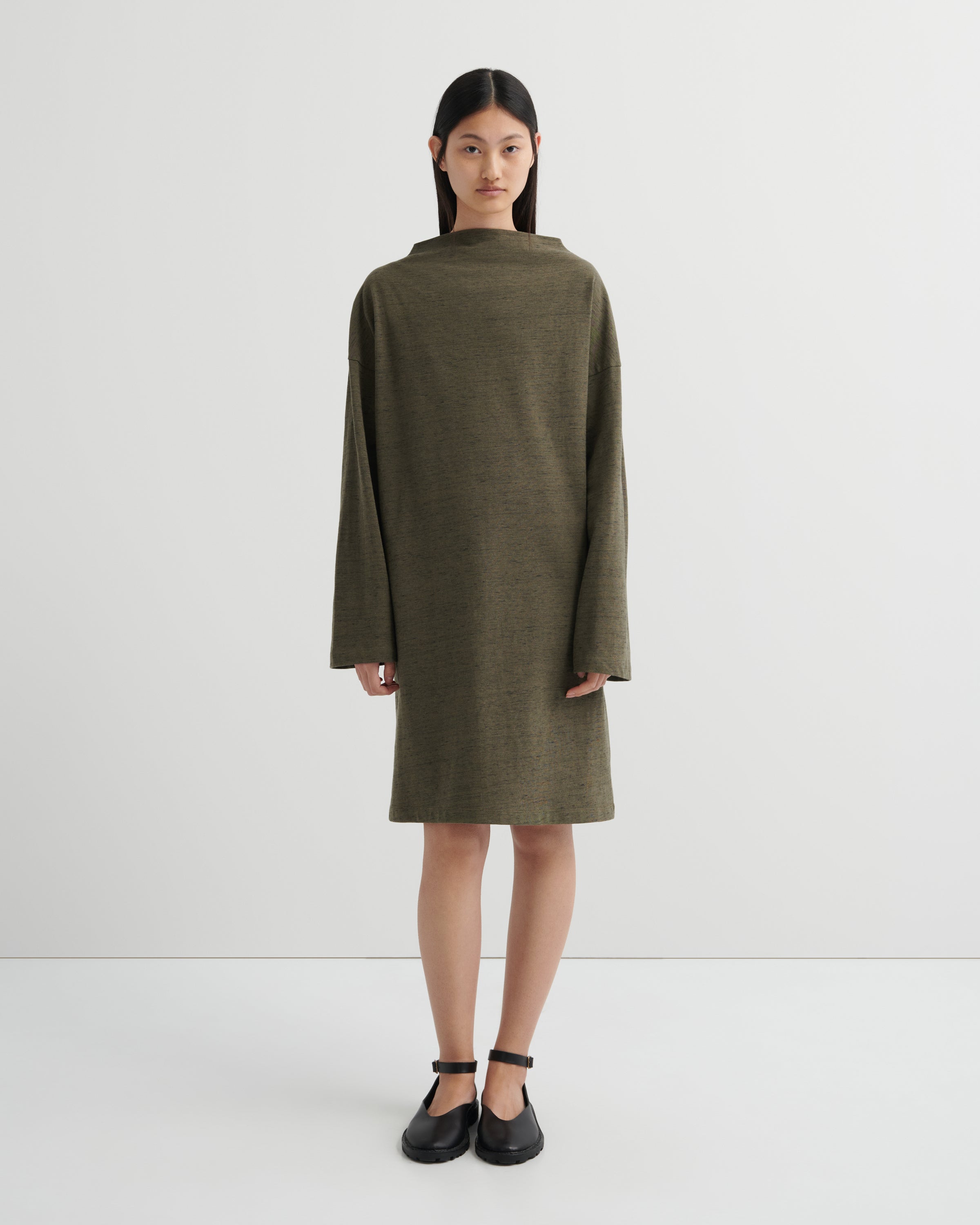 Kowtow Measure Dress – Bark Melange