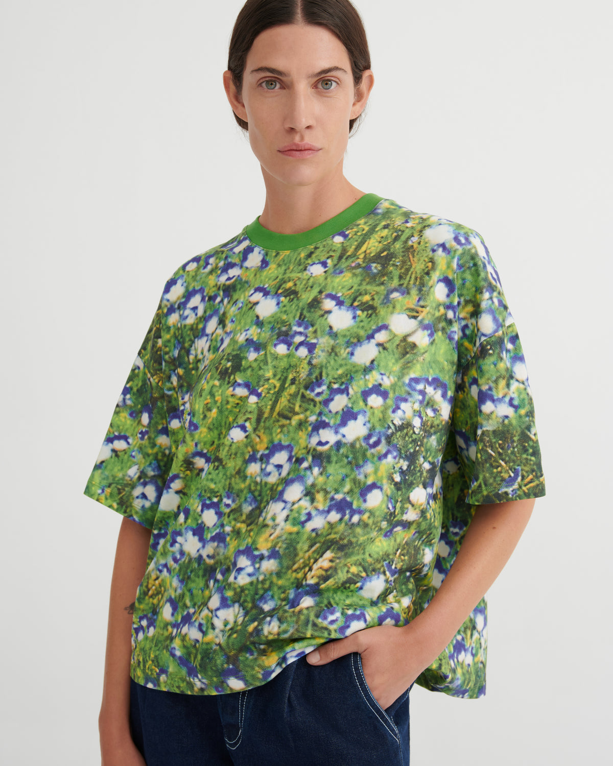 Kowtow Oversized Boxy Tee – Bluebell Print