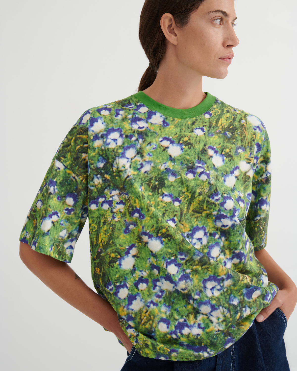 Kowtow Oversized Boxy Tee – Bluebell Print