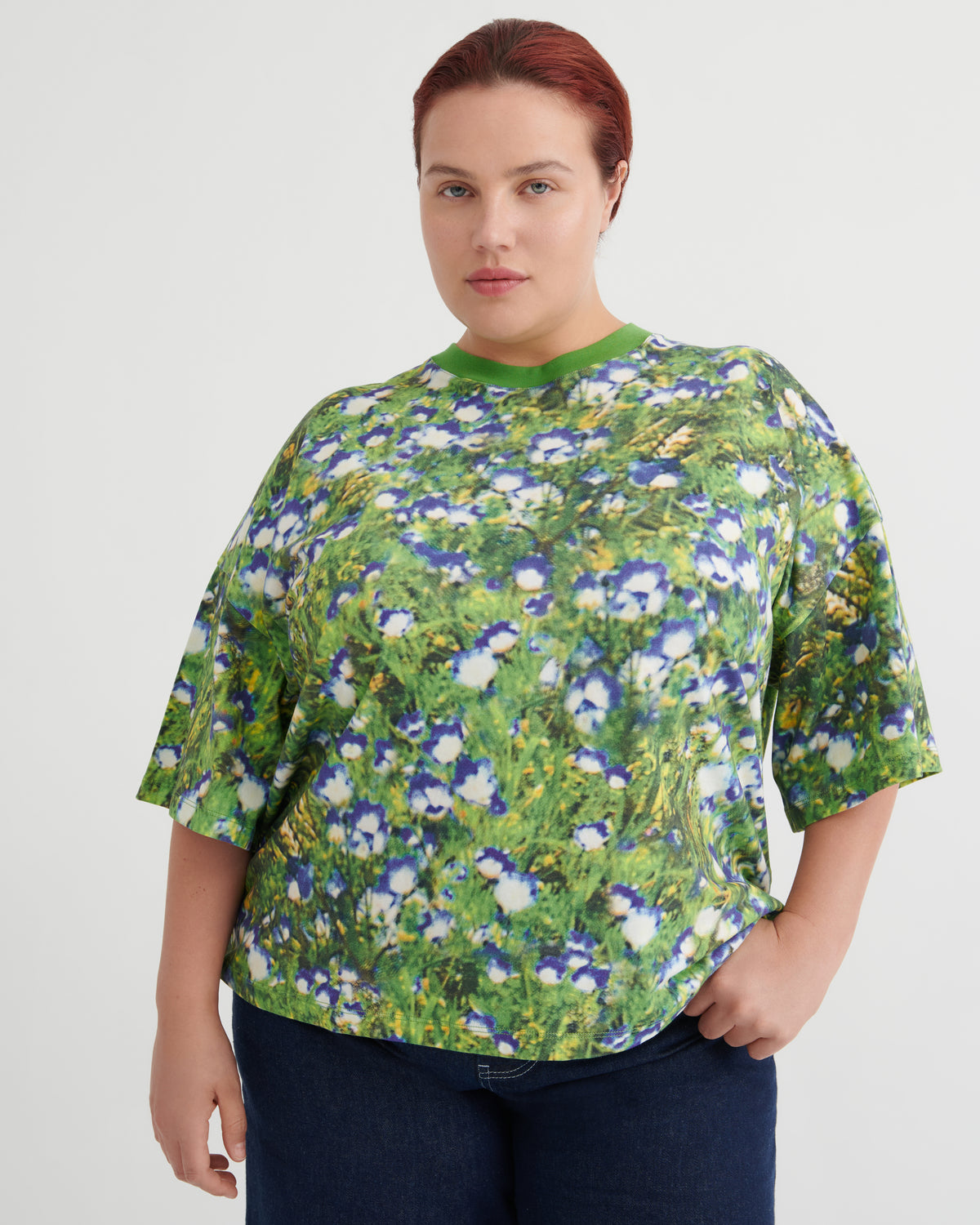Kowtow Oversized Boxy Tee – Bluebell Print