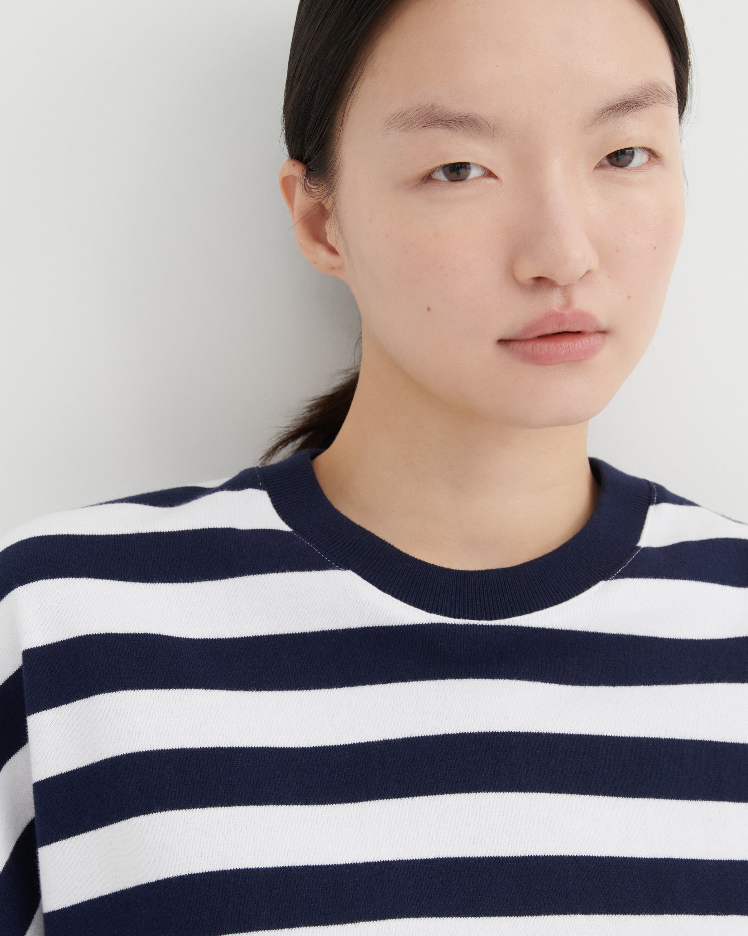 Kowtow Oversized Boxy Tee – Navy White Stripe