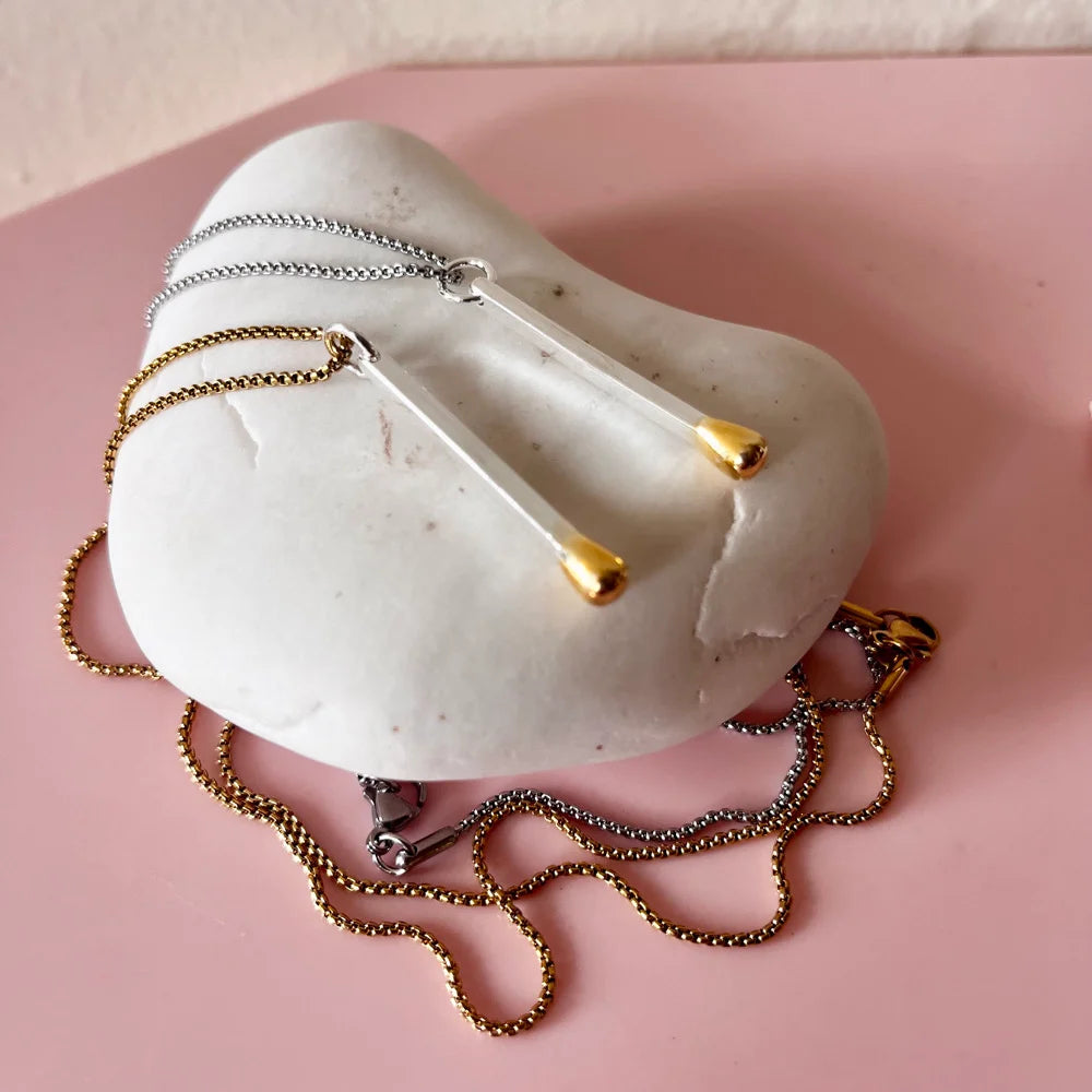 Penny Foggo – Silver & Gold Matchstick Necklace